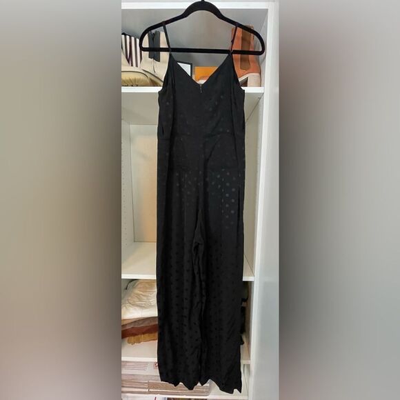 Anthropologie Essential Slim Jumpsuit Black Sleeveless Belted Women’s Size 4 - Picture 4 of 8